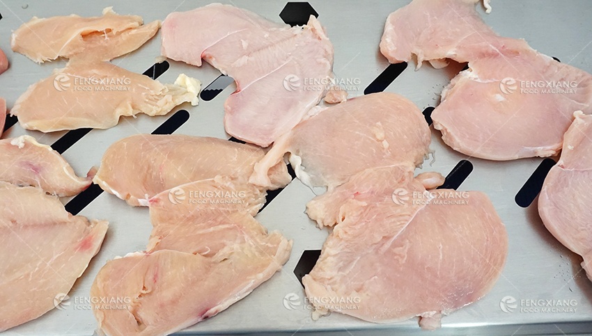 全自动火鸡胸肉鲜肉切片切割机