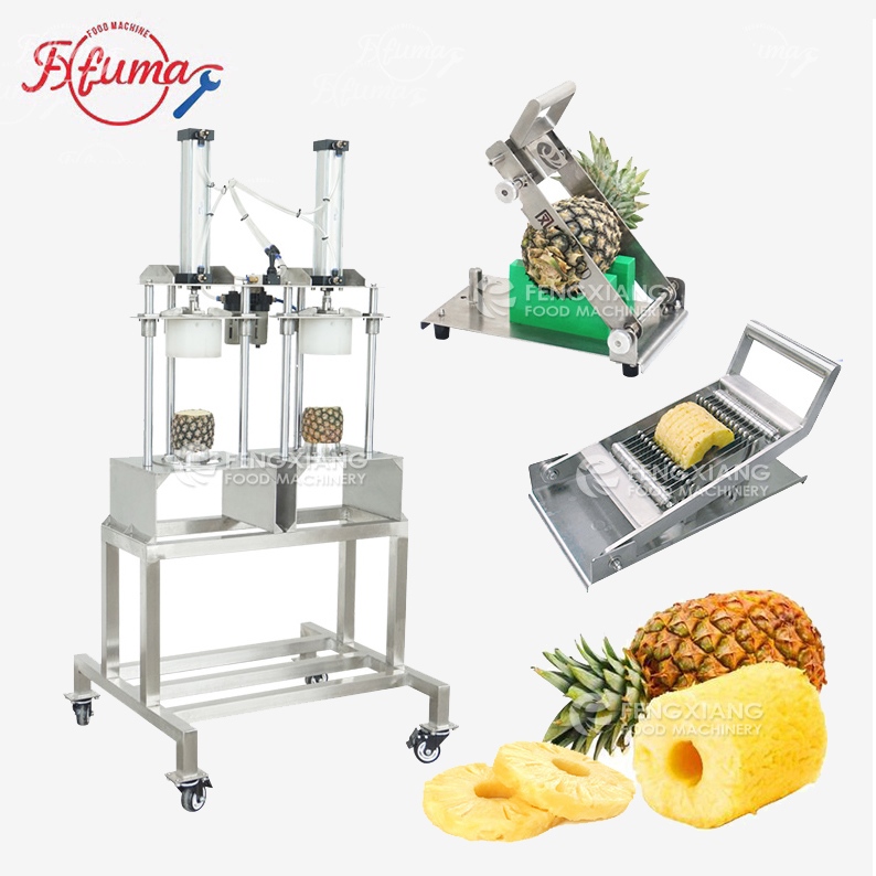 pineapple peeling cutting machine 菠萝去皮切割机